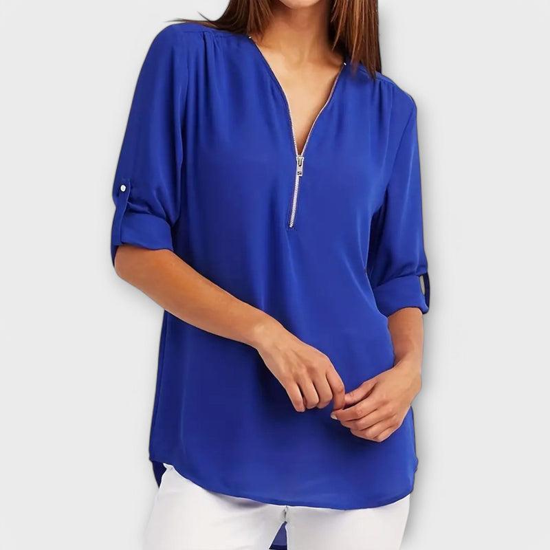 Olivia - Casual blouse with pointed neckline