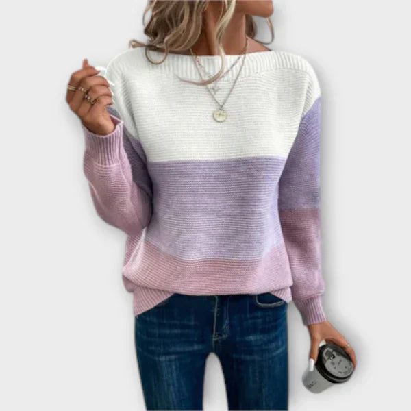 Clara - Tri-color patchwork sweater