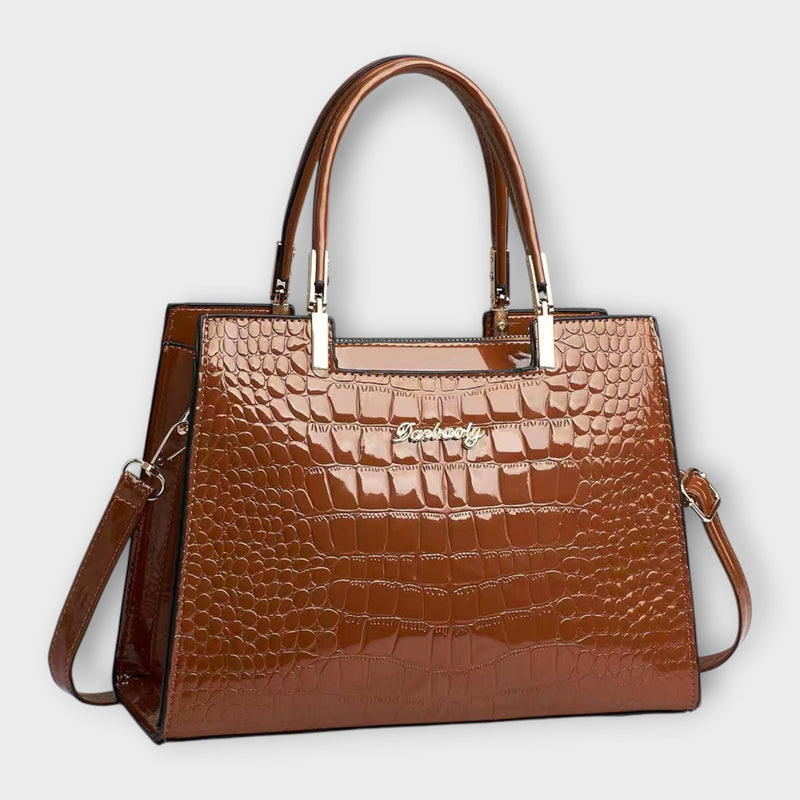 Flair. - Shiny crocodile leather pattern handbag