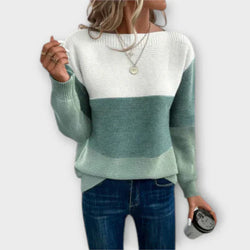 Clara - Tri-color patchwork sweater