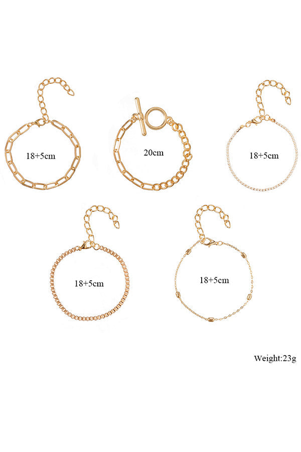 5-piece chain bracelet