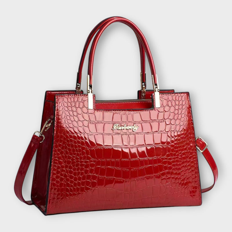 Flair. - Shiny crocodile leather pattern handbag