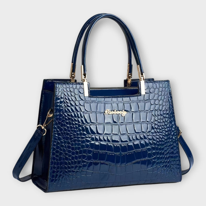 Flair. - Shiny crocodile leather pattern handbag