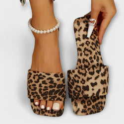 Leopard Flat Sandals