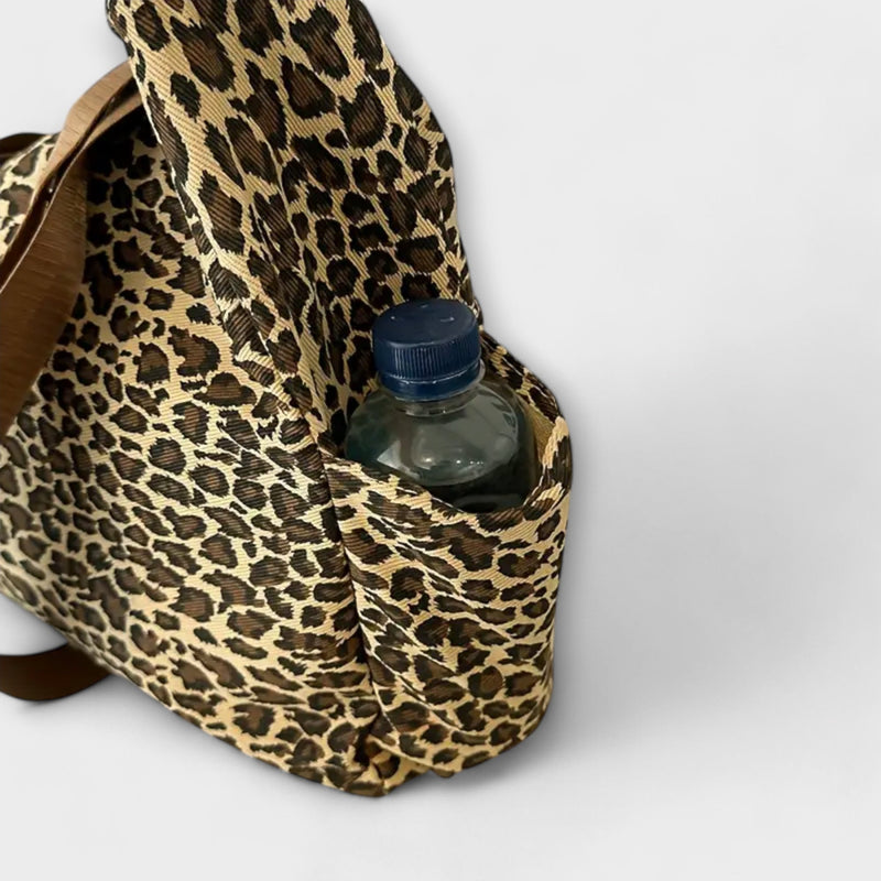 Flair. - Canvas crossbody bag in leopard print