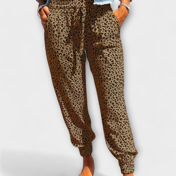 Feli - Pants with wide legs in leopard print