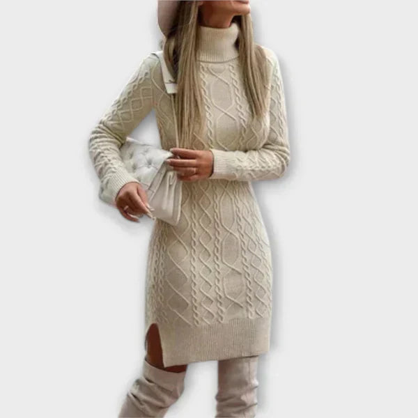 Elegant knitted winter dress