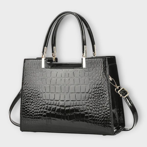 Flair. - Shiny crocodile leather pattern handbag