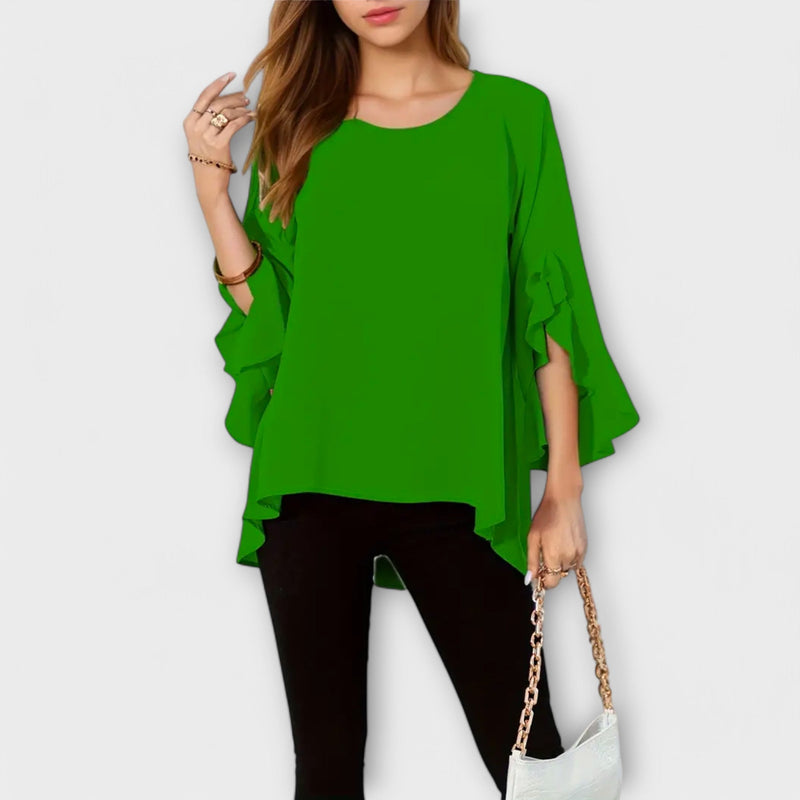 Aria - Spring blouse with a round neckline