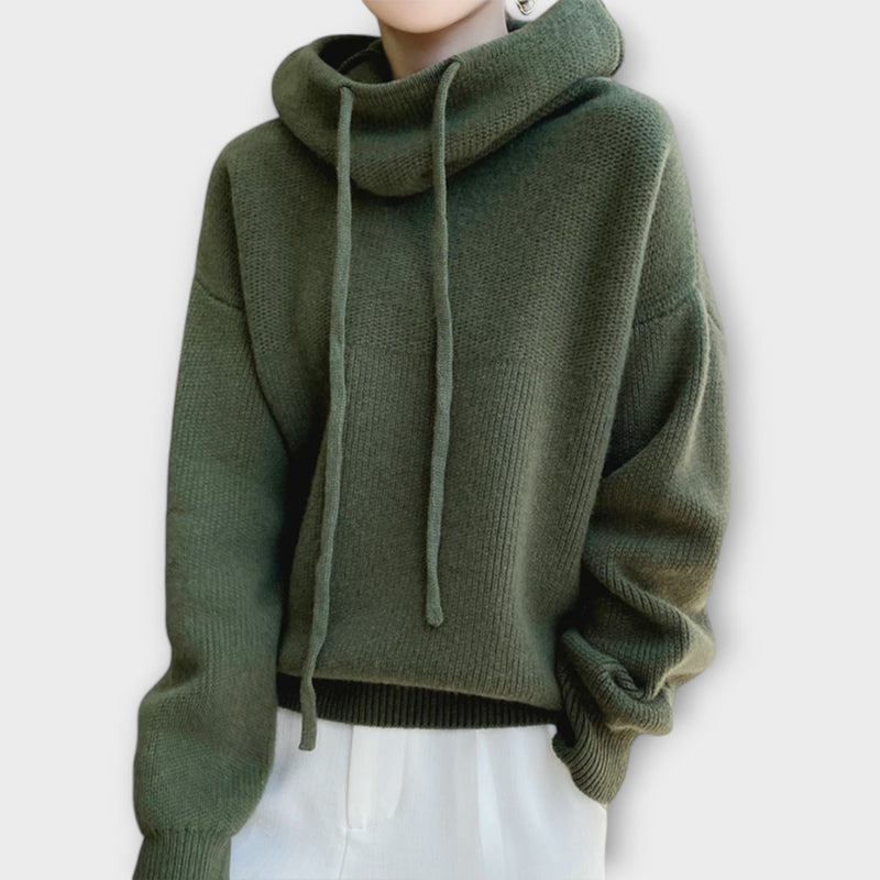 Hannah - Knitted hooded sweatshirt