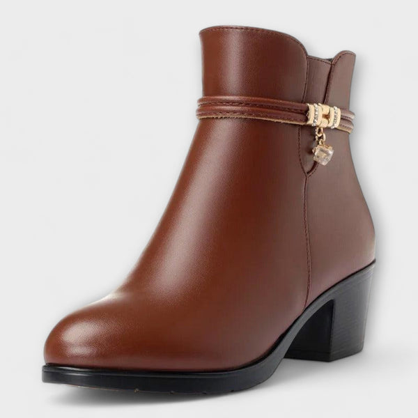 Frederika - Elegant winter boots with zipper and warm lining